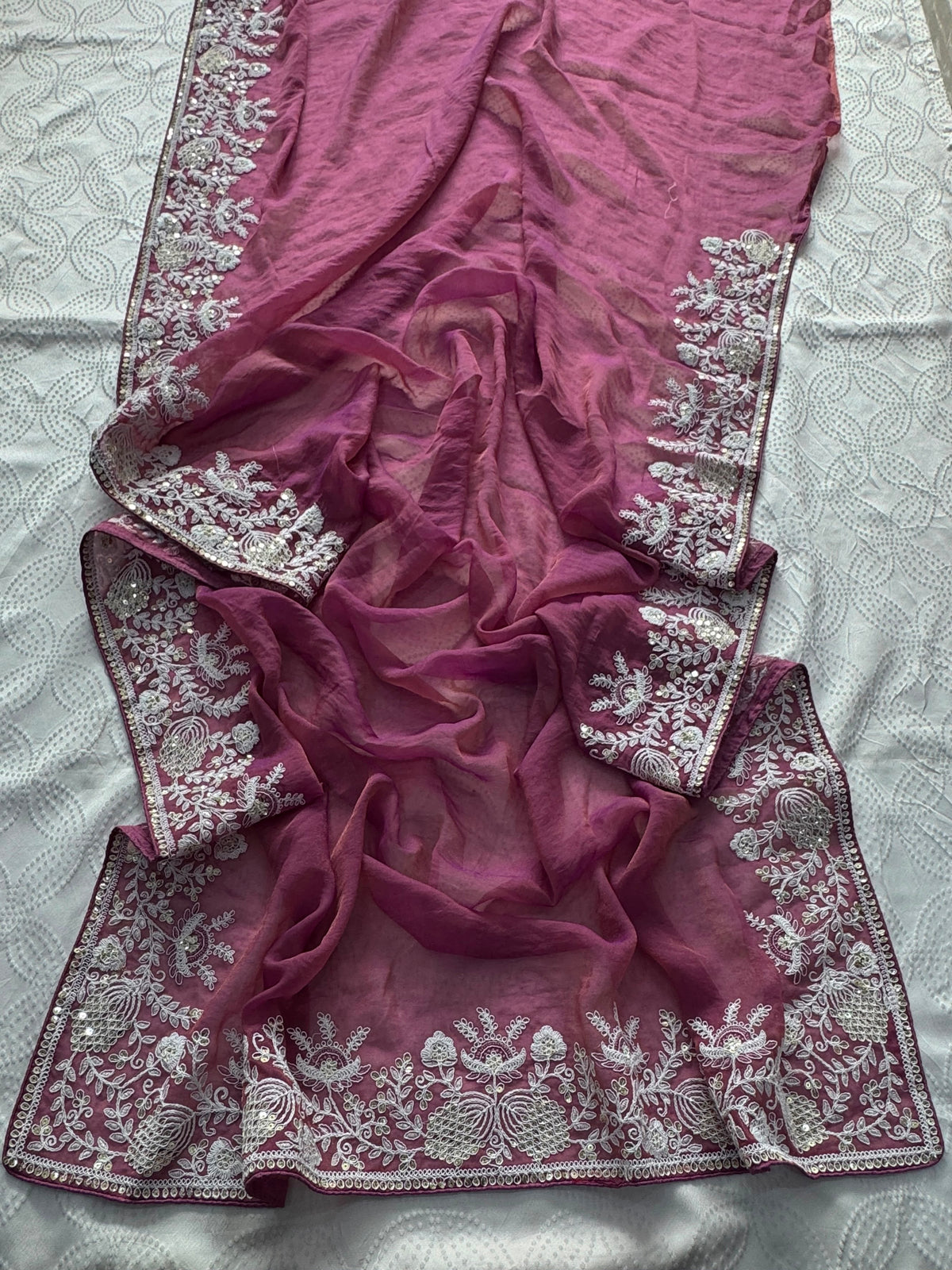 VL07-* PARTY WEAR GABANA SILK SAREE