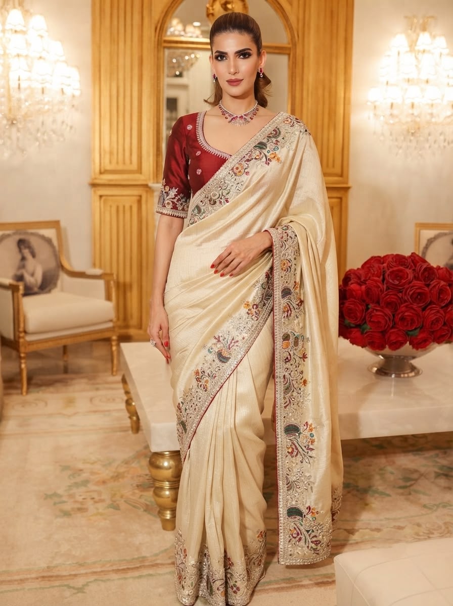 PARTY WEAR SAREE -KANJIWARAM SILK WORK