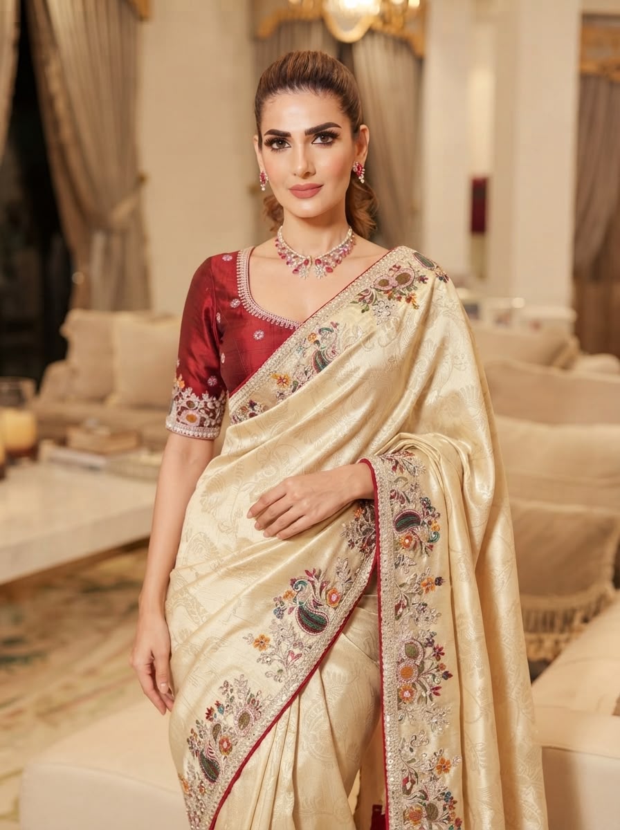 PARTY WEAR SAREE -KANJIWARAM SILK WORK