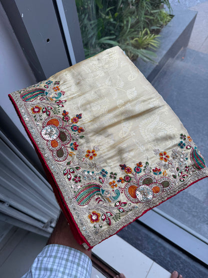PARTY WEAR SAREE -KANJIWARAM SILK WORK