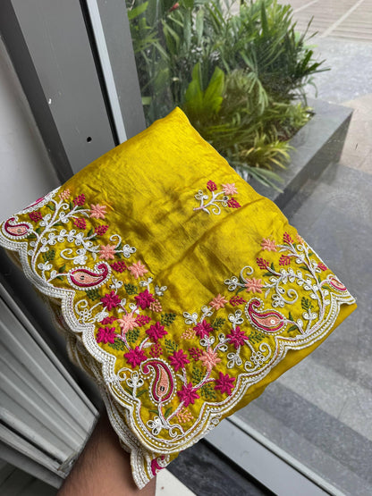HALDI & MEHENDI -SPACE SILK FESTIVE WEAR SAREE