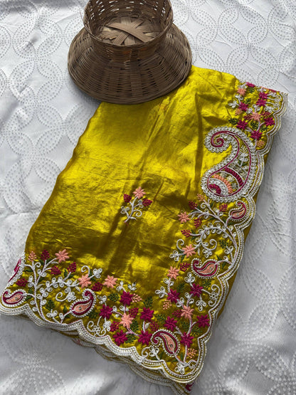HALDI & MEHENDI -SPACE SILK FESTIVE WEAR SAREE