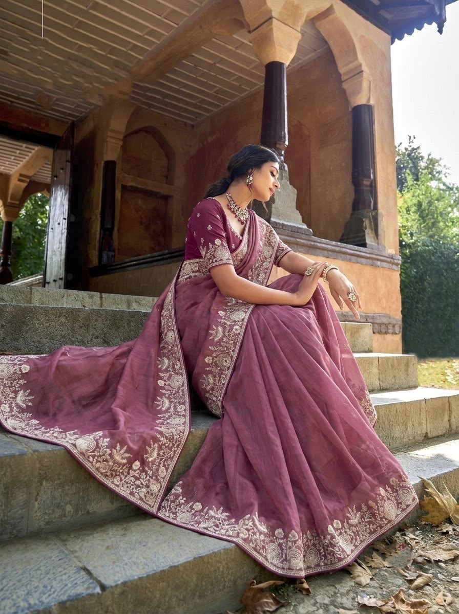 VL07-* PARTY WEAR GABANA SILK SAREE