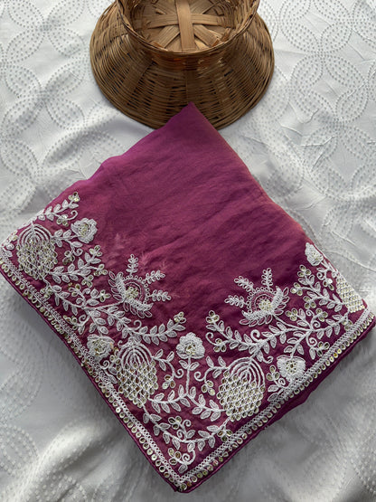 VL07-* PARTY WEAR GABANA SILK SAREE