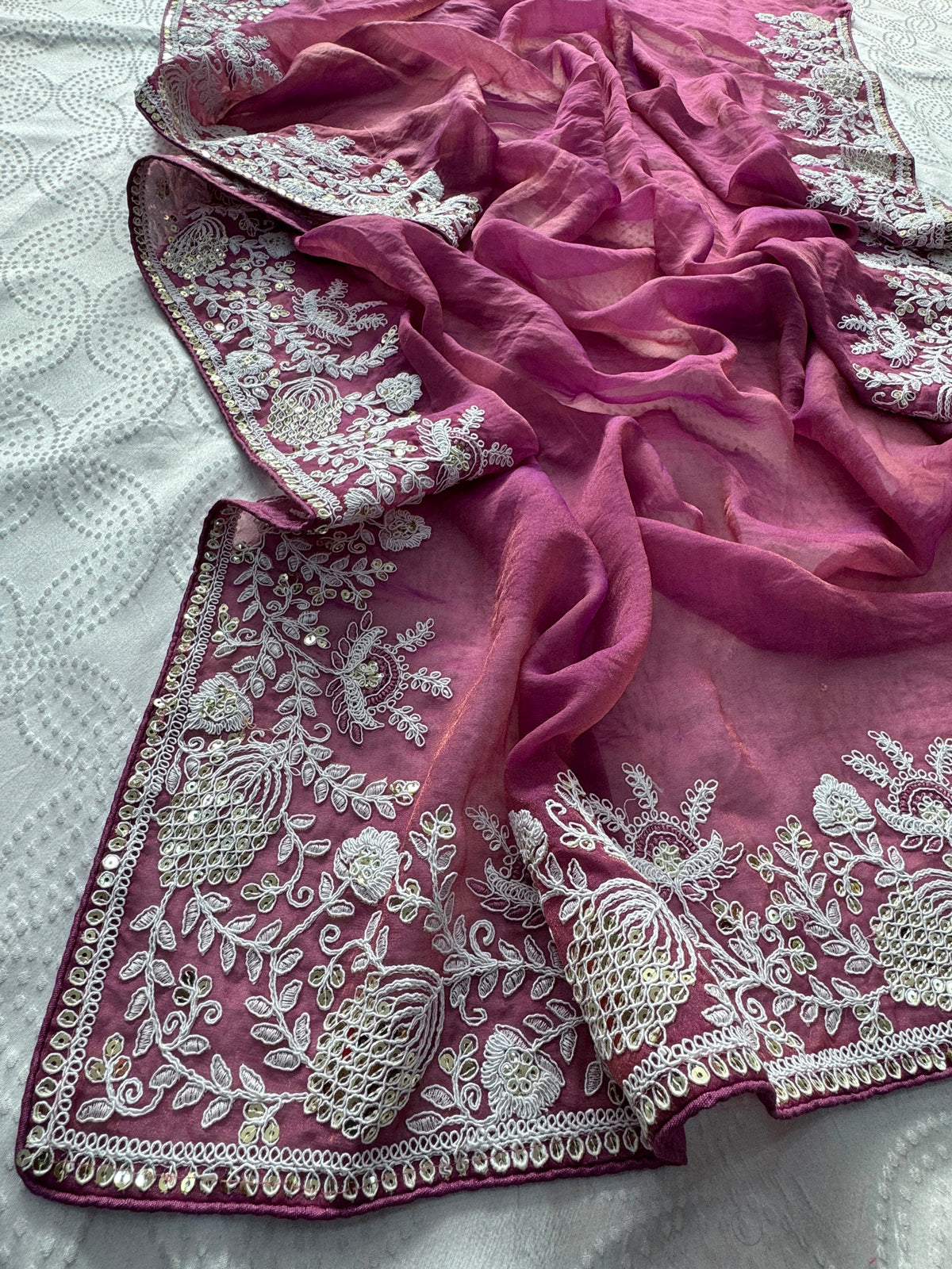 VL07-* PARTY WEAR GABANA SILK SAREE