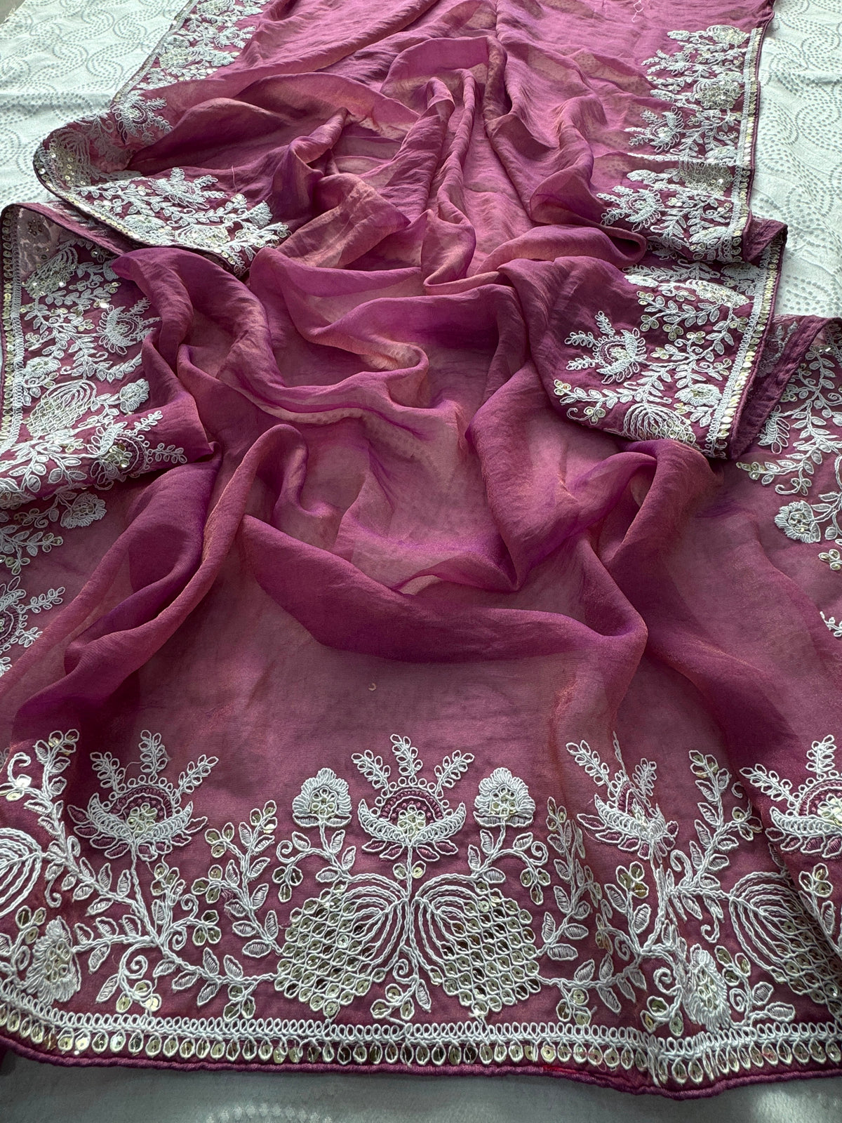 VL07-* PARTY WEAR GABANA SILK SAREE