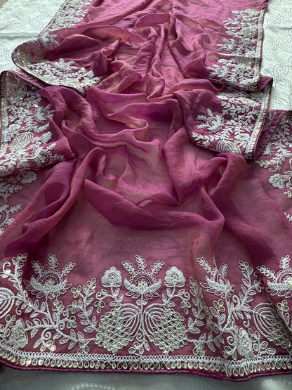 VL07-* PARTY WEAR GABANA SILK SAREE