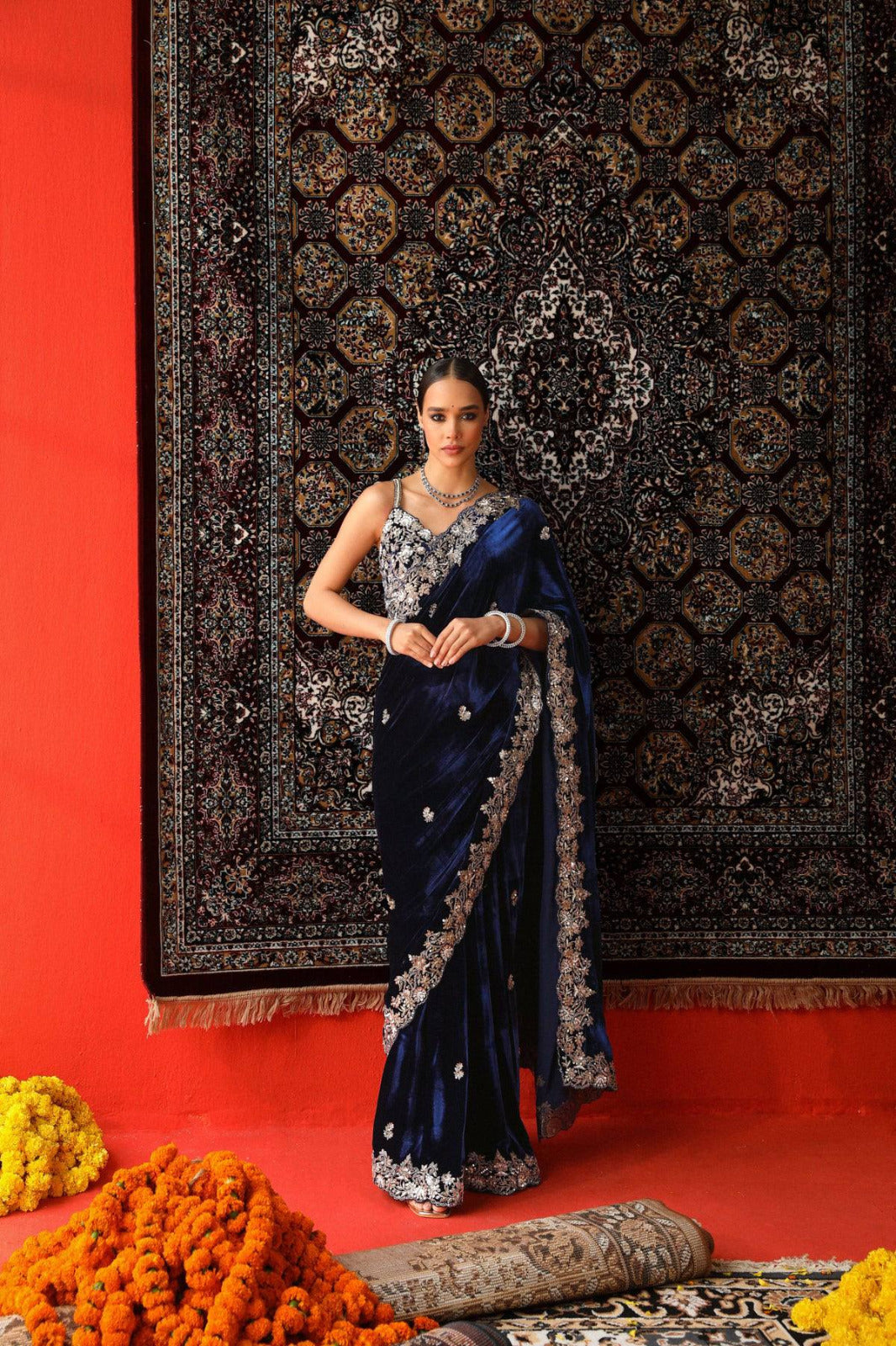 BT05- VELVET DESIGNER SAREE