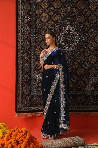 BT05- VELVET DESIGNER SAREE