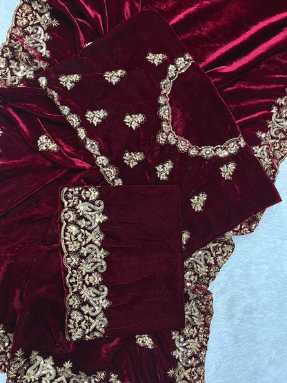 BT04-VELVET DESIGNER SAREE