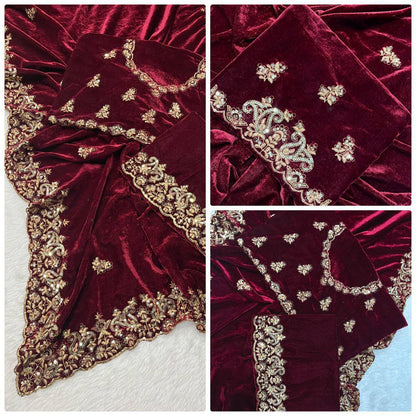 BT04-VELVET DESIGNER SAREE
