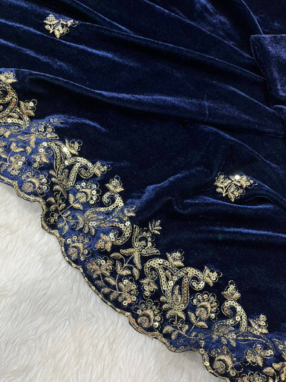 BT05- VELVET DESIGNER SAREE