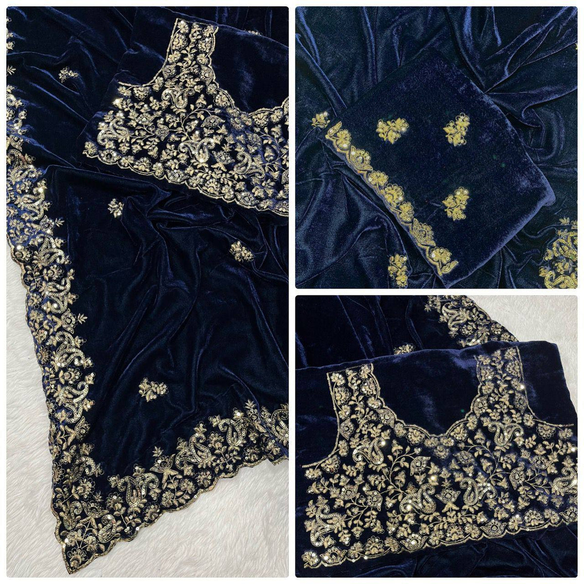 BT05- VELVET DESIGNER SAREE