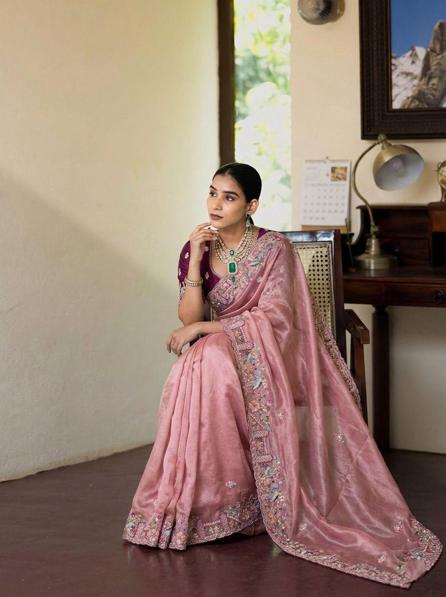 VL-15-PARTY WEAR TISSUE SILK SAREE