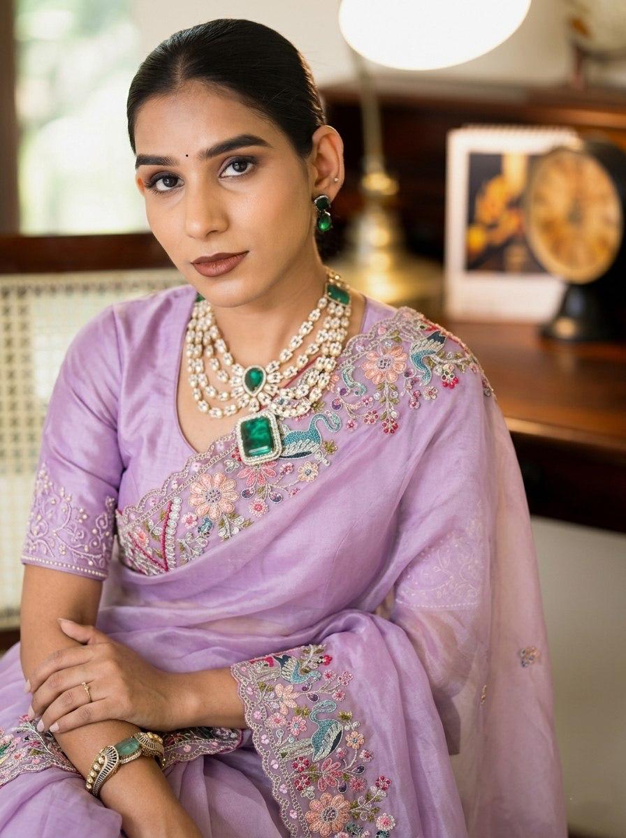 VL-14- PARTY WEAR TISSUE SILK SAREE