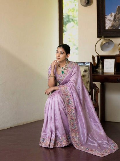 VL-14- PARTY WEAR TISSUE SILK SAREE