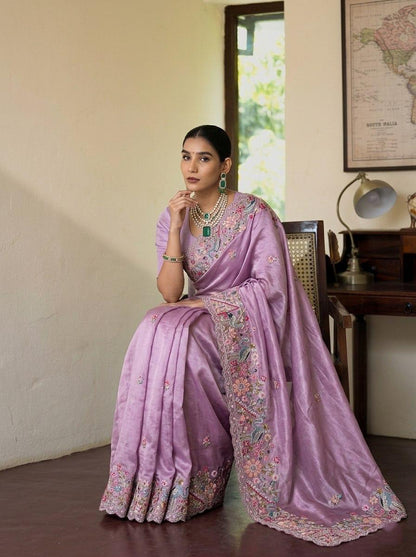 VL-14- PARTY WEAR TISSUE SILK SAREE