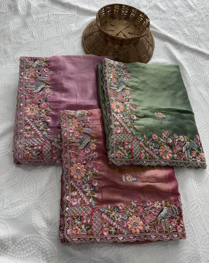 VL-15-PARTY WEAR TISSUE SILK SAREE