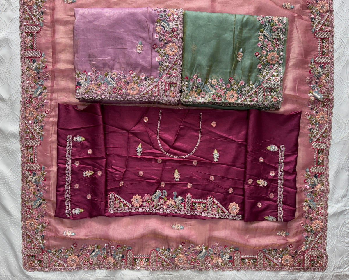 VL-15-PARTY WEAR TISSUE SILK SAREE