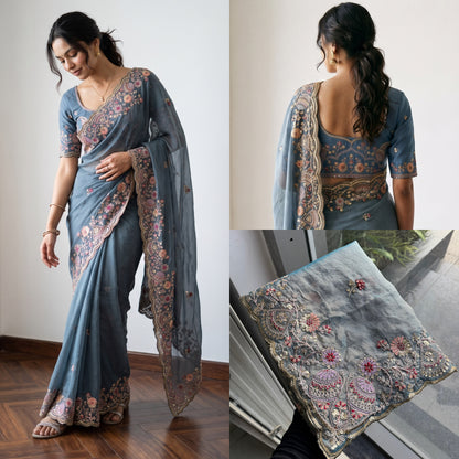 VL10- MOS CHIFFON FESTIVE WEAR SAREE